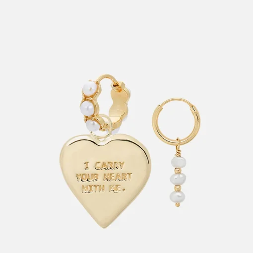 Earrings*anna + nina Date Night Gold-Plated Silver And Pearl Earrings Set