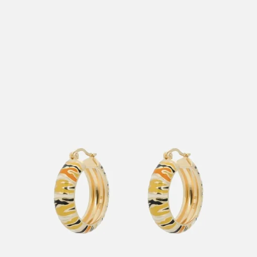 Earrings*anna + nina Garden Tiger Gold-Plated Hoop Earrings