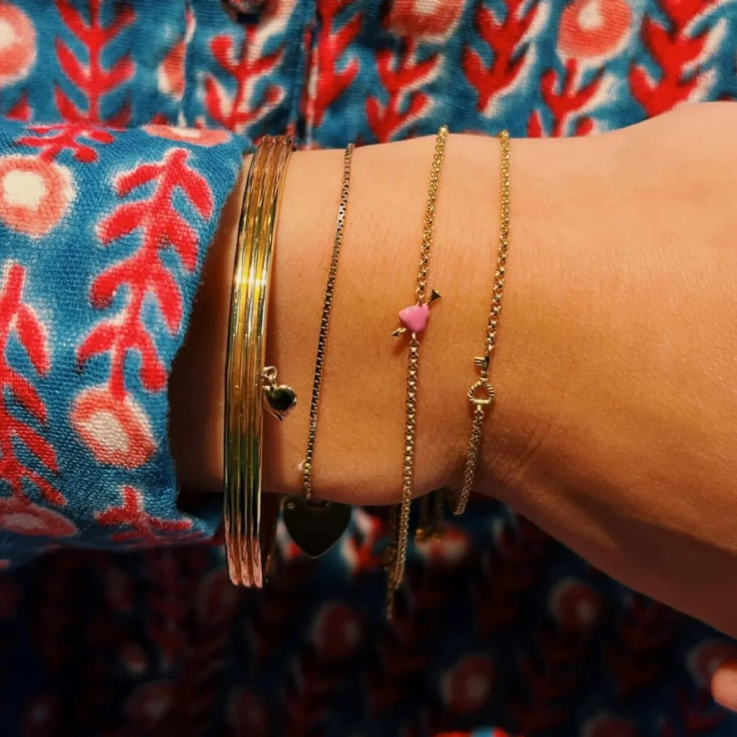 Bracelets & Bangles*anna + nina Key To My Heart Gold-Tone Bracelet