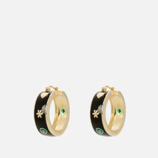 Earrings*anna + nina Nostalgia Gold-Plated Enamel Hoop Earrings