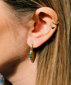 Earrings*anna + nina Padlock Of Love Gold-Plated Hoop Earrings