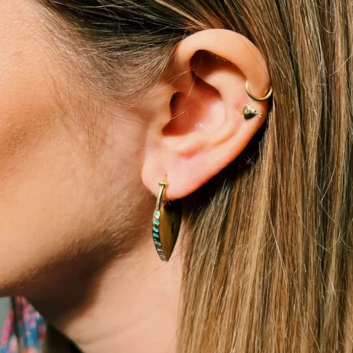 Earrings*anna + nina Padlock Of Love Gold-Plated Hoop Earrings