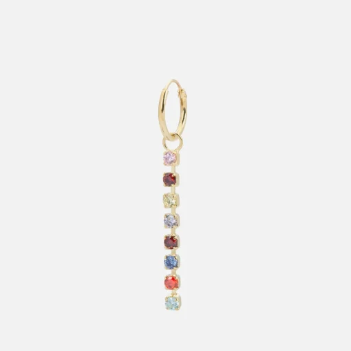 Earrings*anna + nina Rainbow Rain Gold-Plated Silver And Crystal Single Earring