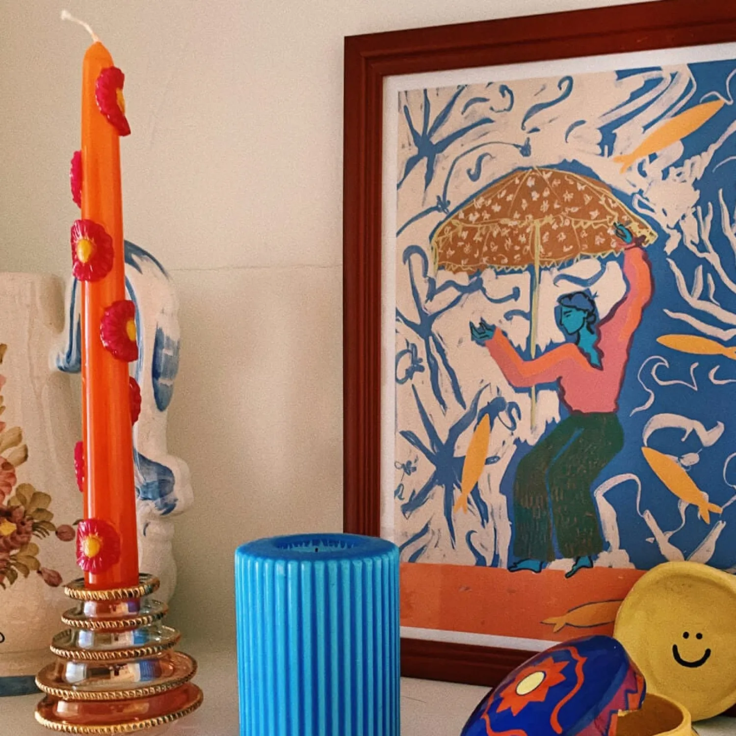 Home Accessories*anna + nina Rainbow Tree Glass Candle Holder