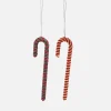 Home Accessories*anna + nina Set Of 2 Candy Stick Ornaments