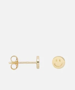 Earrings*anna + nina Smiley Gold-Plated Silver Single Stud Earring