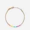 Bracelets & Bangles*Anni Lu Golden Rainbow Glass Bead And Shell Bracelet