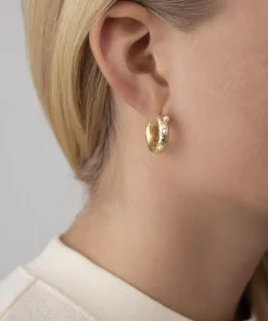 Earrings*Anni Lu Women's Gem In A Hoop - Gold