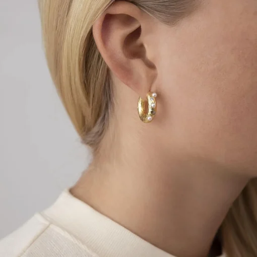 Earrings*Anni Lu Women's Gem In A Hoop - Gold
