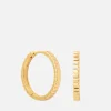 Earrings*Astrid & Miyu Ridged Gold-Plated Silver Hoop Earrings