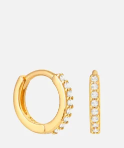 Earrings*Astrid & Miyu Women's Crystal Huggies - Gold