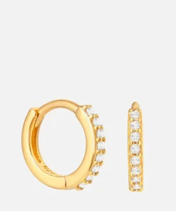 Earrings*Astrid & Miyu Women's Crystal Huggies - Gold