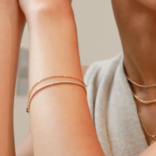 Bracelets & Bangles*Astrid & Miyu Women's Tennis Bracelet - Gold