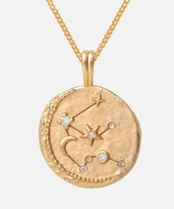 Necklaces*Astrid & Miyu Women's Zodiac Aquarius Pendant Necklace - Gold