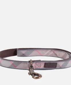 Home Accessories*Barbour Dogs Reflective Tartan Lead - Taupe/Pink Tartan