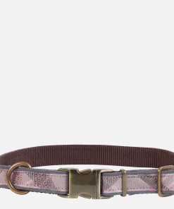 Home Accessories*Barbour Reflective Tartan Dog Collar - Taupe/Pink Tartan
