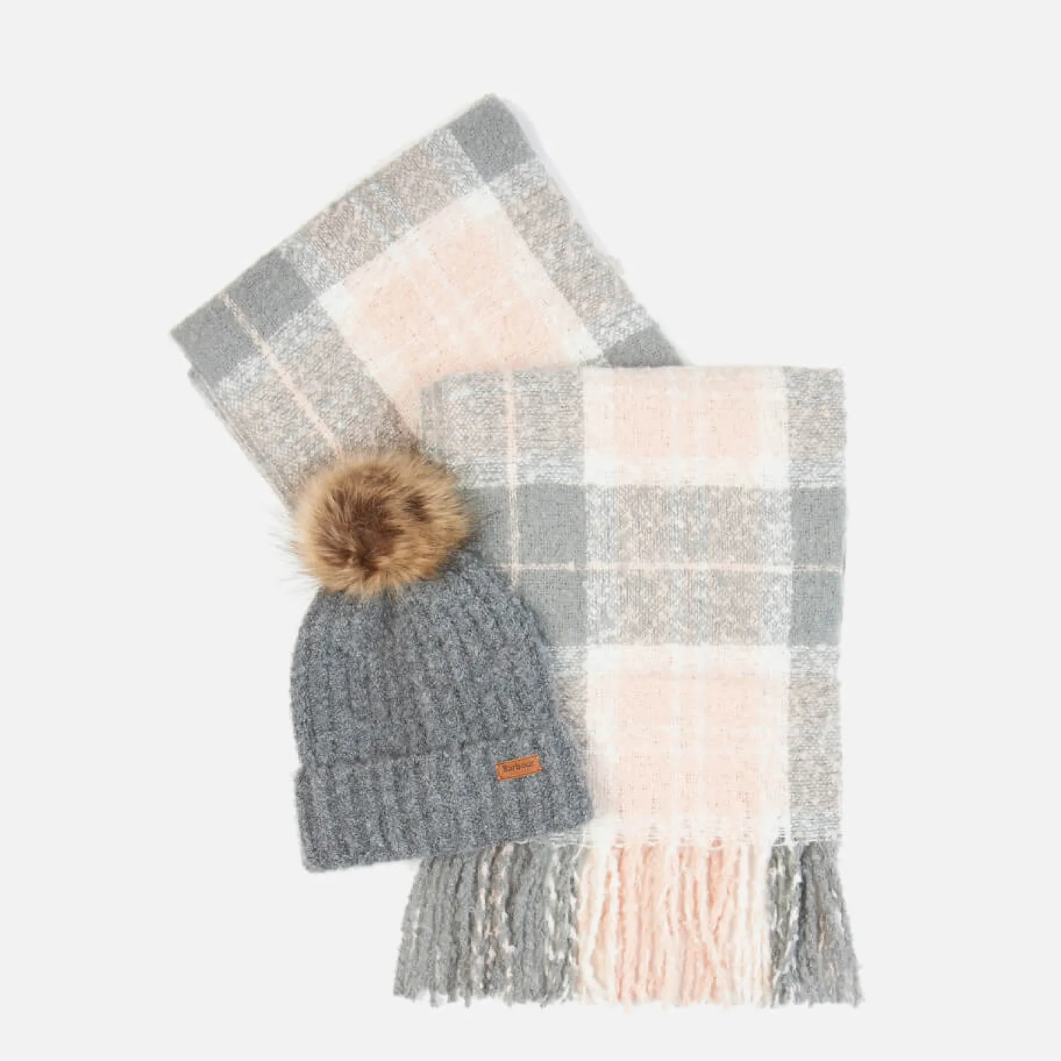 Hats Scarves & Gloves*Barbour Saltburn Beanie & Tartan Scarf Set