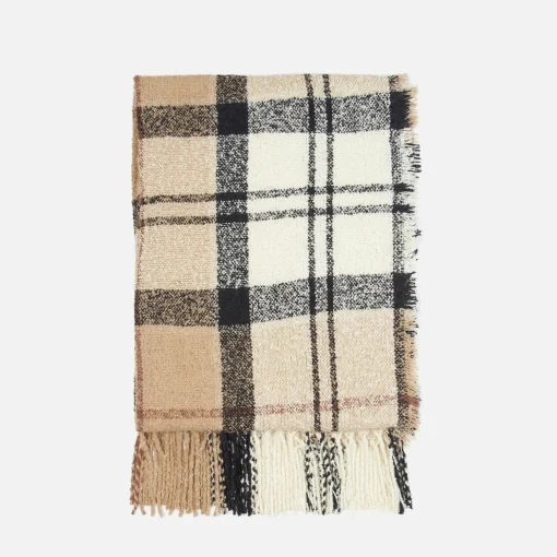 Hats Scarves & Gloves*Barbour Tartan Checked Print Boucle Scarf