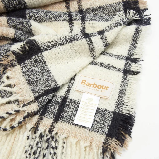 Hats Scarves & Gloves*Barbour Tartan Checked Print Boucle Scarf