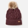 Hats Scarves & Gloves*Barbour Women's Penshaw Cable Beanie - Bordeaux