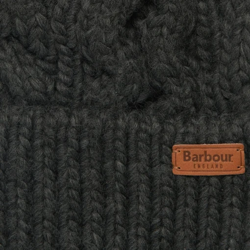 Hats Scarves & Gloves*Barbour Women's Penshaw Cable Knit Beanie - Charcoal
