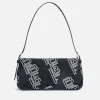 Shoulder Bags*BY FAR Dulce Crystal Monogram Suede Shoulder Bag