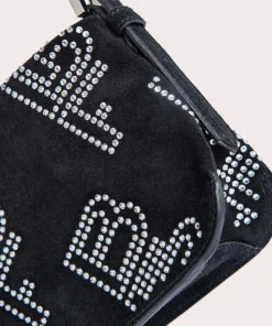 Shoulder Bags*BY FAR Dulce Crystal Monogram Suede Shoulder Bag
