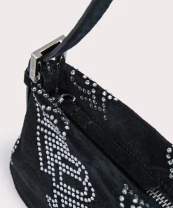 Shoulder Bags*BY FAR Dulce Crystal Monogram Suede Shoulder Bag