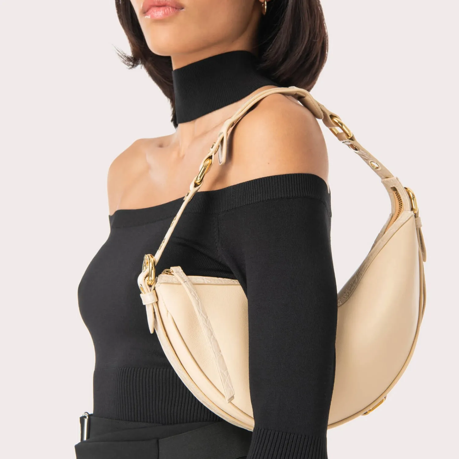 Shoulder Bags*BY FAR Gib Buckle Detail Leather Bag