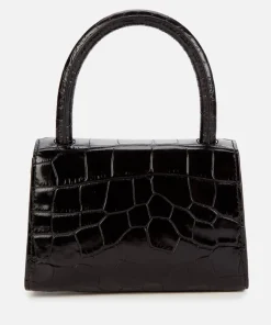 Shoulder Bags*BY FAR Women's Mini Croco Top Handle Bag - Black