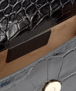 Shoulder Bags*BY FAR Women's Mini Croco Top Handle Bag - Black