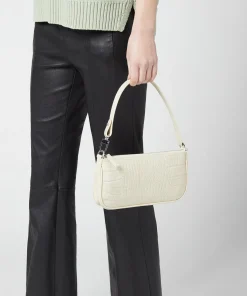 Shoulder Bags*BY FAR Women's Rachel Croco Embossed Leather Bag - Cream