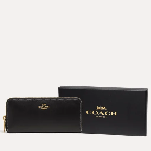 Purses And Cardholders*Coach Box Program Logo-Detailed Leather Wallet