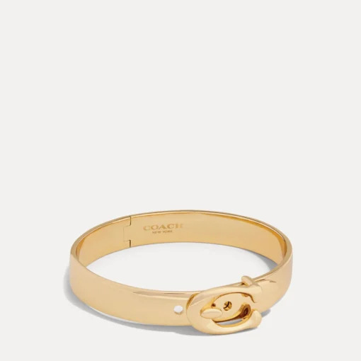 Bracelets & Bangles*Coach C Buckle Gold-Tone Bracelet