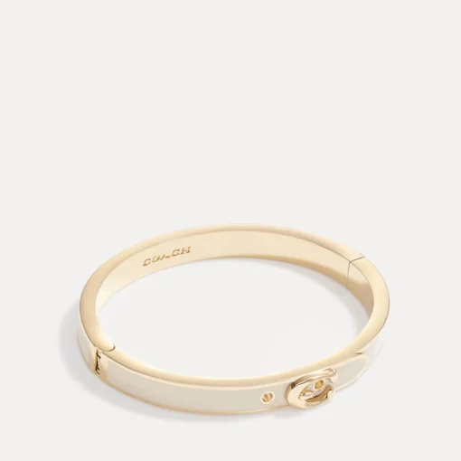 Bracelets & Bangles*Coach C Buckle Gold-Tone Thin Bangle
