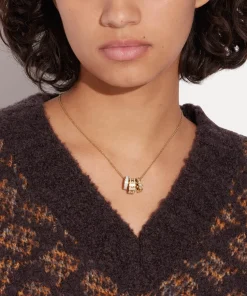 Necklaces*Coach C Gold-Tone Enamel Necklace