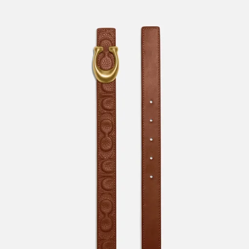 Belts*Coach C Logo-Embossed Leather Belt