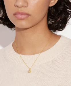 Necklaces*Coach C Multi Gold Plated Crystal And Faux Pearl Necklace