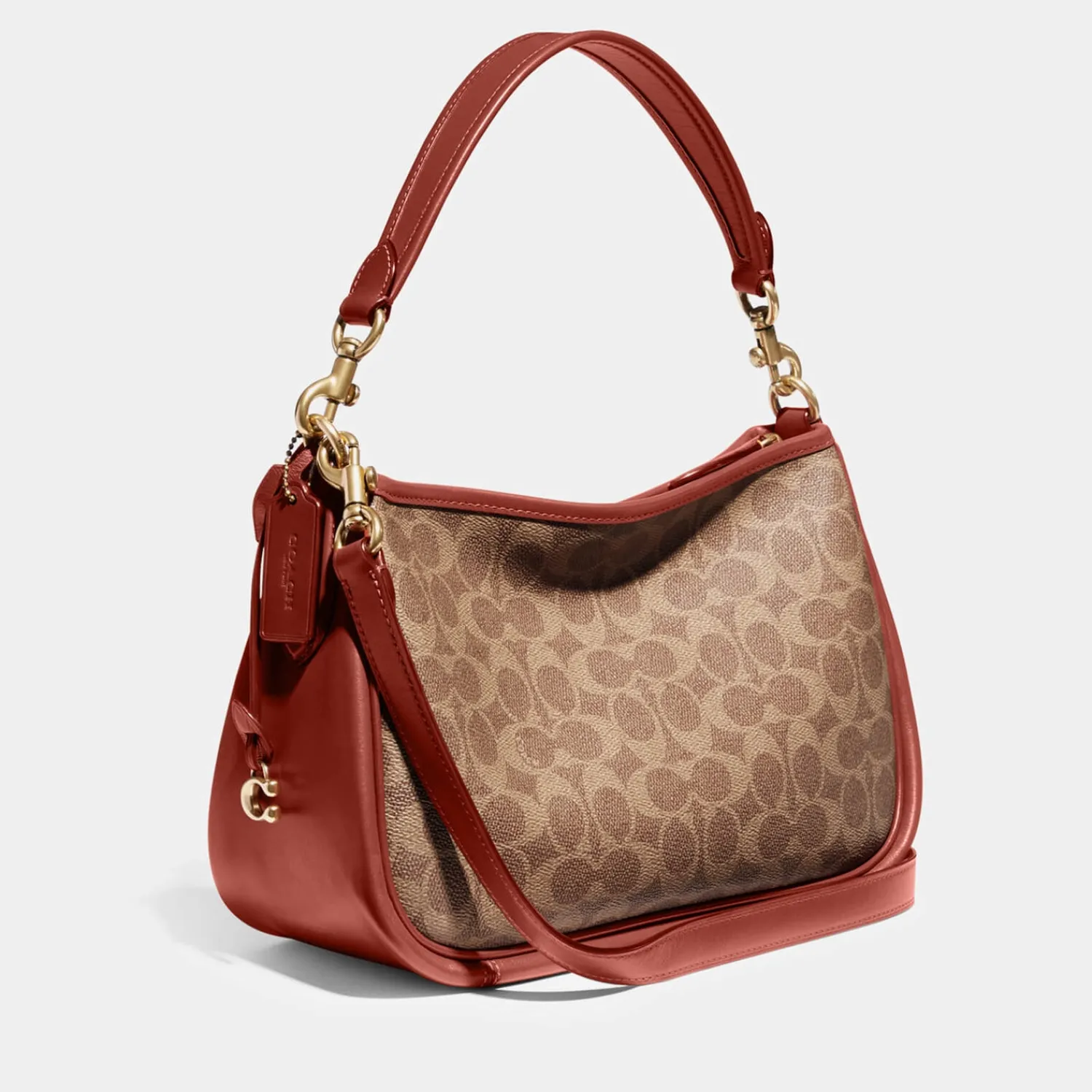 Crossbody Bags*Coach Cary Monogram Coated-Canvas And Leather Shoulder Bag Tan Rust