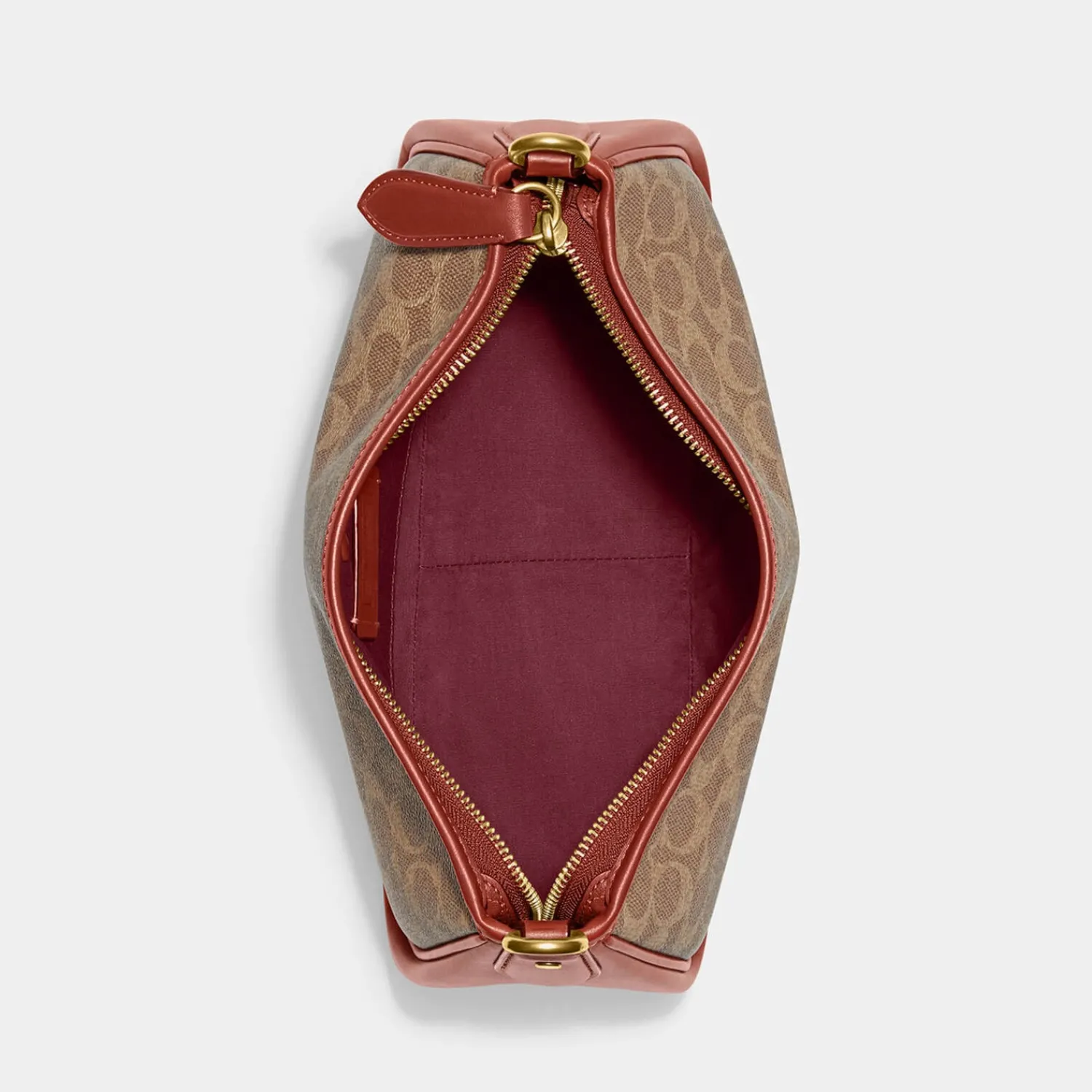 Crossbody Bags*Coach Cary Monogram Coated-Canvas And Leather Shoulder Bag Tan Rust