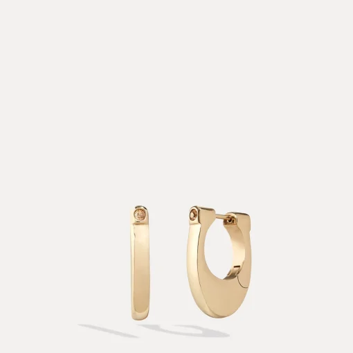 Earrings*Coach Chunky C Gold-Tone And Crystal Hoop Earrings