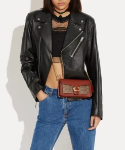 Clutch Bags*Coach Coated Canvas Signature Tabby Chain Clutch Bag