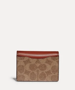 Purses And Cardholders*Coach Coated Canvas Signature Half Flap Card Case