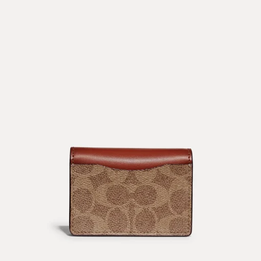 Purses And Cardholders*Coach Coated Canvas Signature Half Flap Card Case