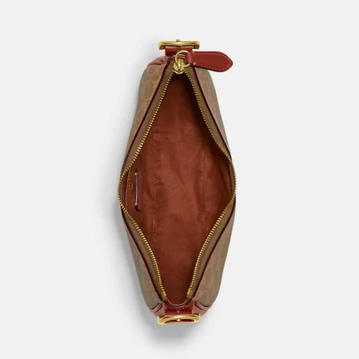 Shoulder Bags*Coach Coated Canvas Signature Luna Shoulder Bag Tan Rust