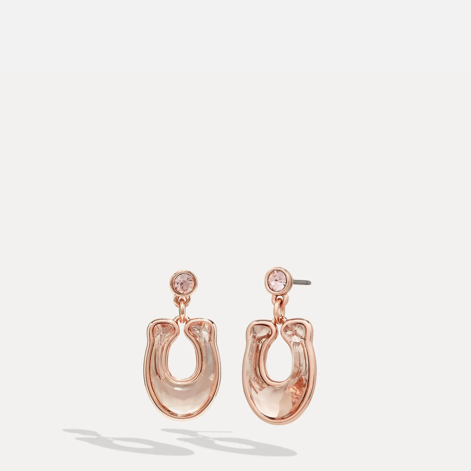 Earrings*Coach Faceted Crystal C Drop Earrings