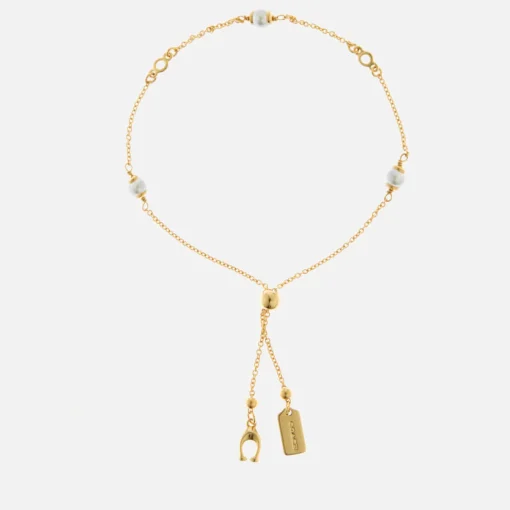 Bracelets & Bangles*Coach Gold-Plated And Faux Pearl Slider Bracelet