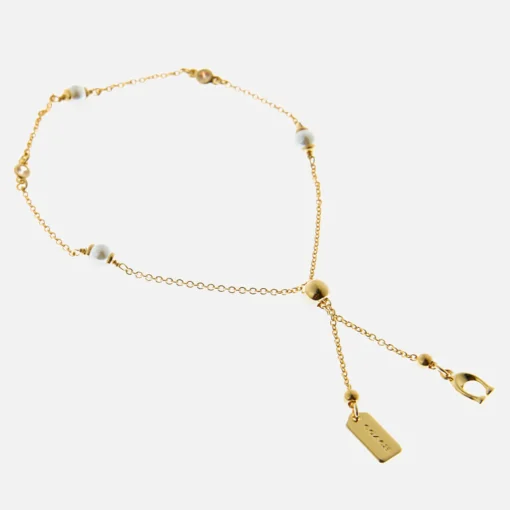 Bracelets & Bangles*Coach Gold-Plated And Faux Pearl Slider Bracelet