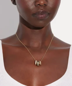 Necklaces*Coach Gold-Platedenamel And Crystal Necklace