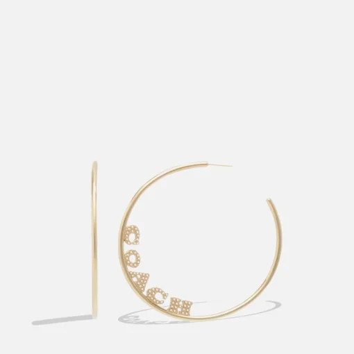 Jewellery Sets*Coach Logo Charm Gold-Plated Pearl Earrings